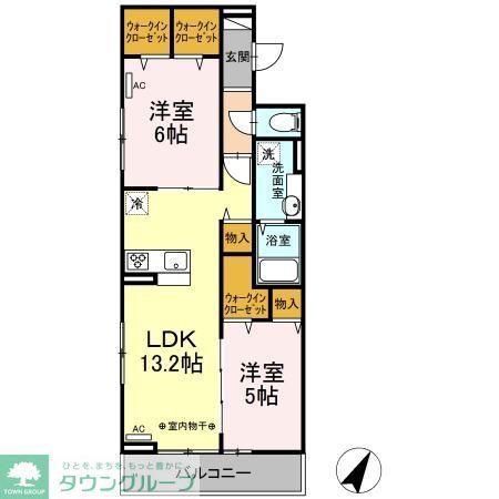 ピノ イゾラ(2LDK/2階)の間取り写真