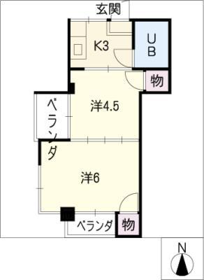 長島ビル2(2K/4階)の間取り写真