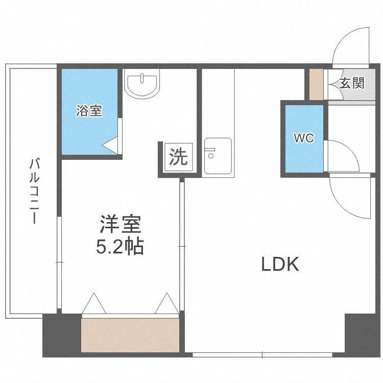 SEIRA南郷7(1LDK/9階)の間取り写真