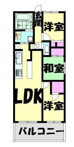 インペリアル鳳(3LDK/5階)の間取り写真