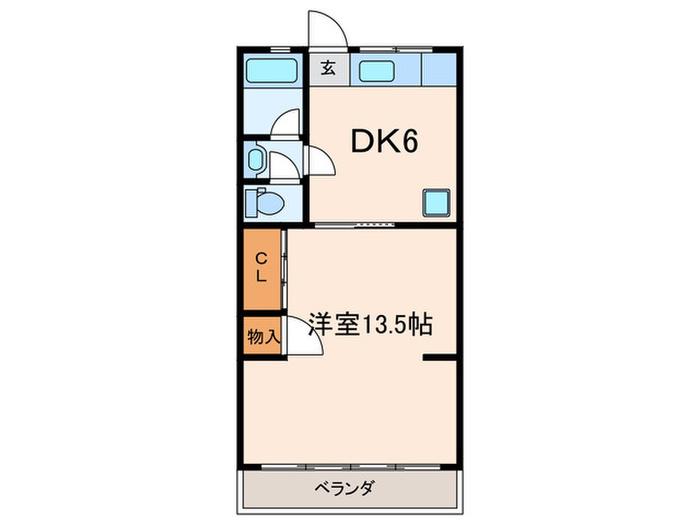 サンフラワー南品川(1DK/5階)の間取り写真