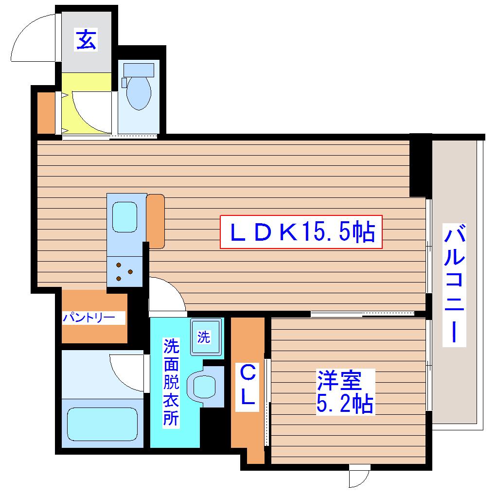 シャーメゾン成田町(1LDK/3階)の間取り写真