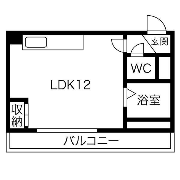 ウエスト CANAL(ワンルーム/6階)の間取り写真