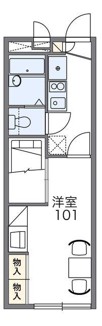 レオパレスヒルズ日野II(1K/1階)の間取り写真
