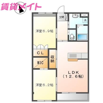 アラ・モード(2LDK/2階)の間取り写真