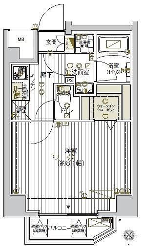 VALESIA森下CITY(1K/3階)の間取り写真