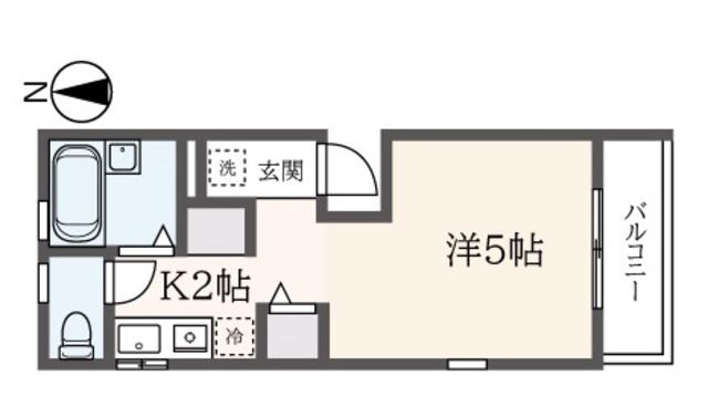 登戸アパートメント2号棟(ワンルーム/2階)の間取り写真