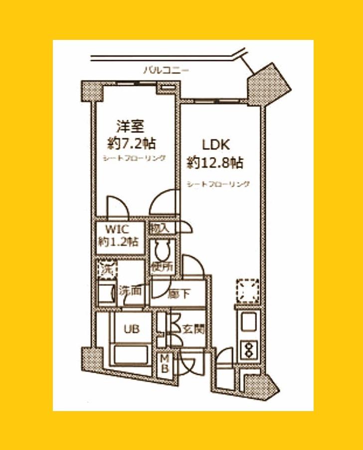 FINE STAGE SHIN-YOKOHAMA(1LDK/1階)の間取り写真
