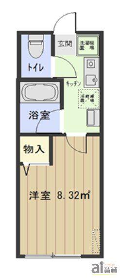 コーラルコート清瀬壱番館(1K/2階)の間取り写真