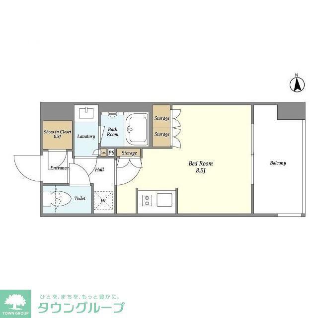 ミュプレ高田馬場(ワンルーム/2階)の間取り写真