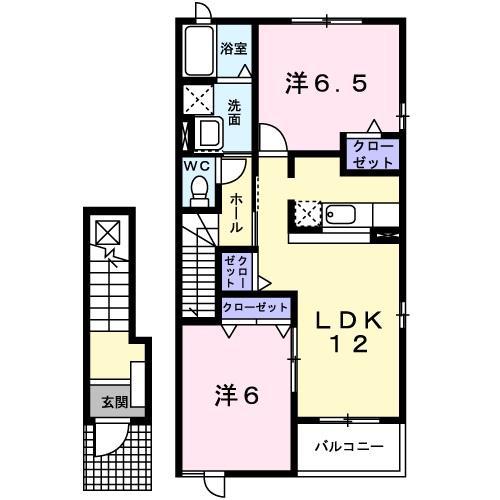 アドバンス栄(2LDK/2階)の間取り写真
