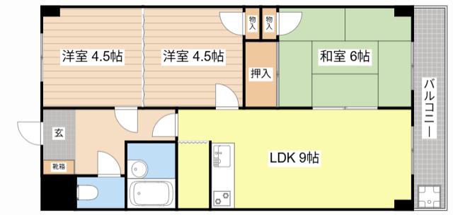 ダーリング III(3LDK/2階)の間取り写真