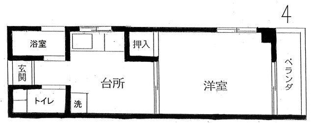 ナガセビル(1DK/3階)の間取り写真