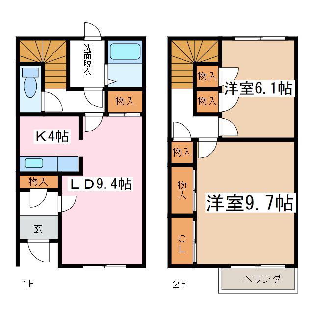 BRANCHEECHO(2LDK/1階)の間取り写真