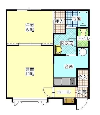 ラフプレイス(1LDK/1階)の間取り写真