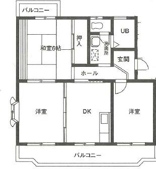 イーストヴィラ(3DK/3階)の間取り写真