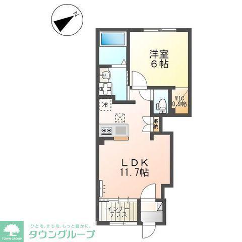 スカイセレーネ(1LDK/1階)の間取り写真