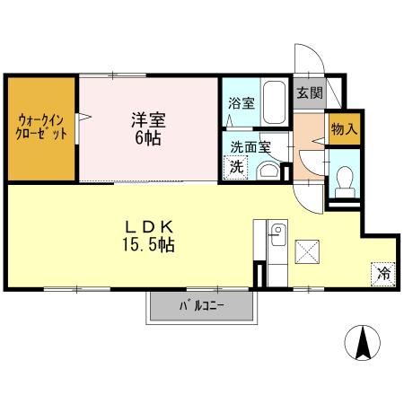 フォルシュ(1LDK/1階)の間取り写真