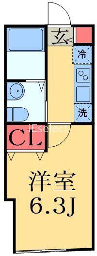 VAU HOUSE蘇我(1K/2階)の間取り写真