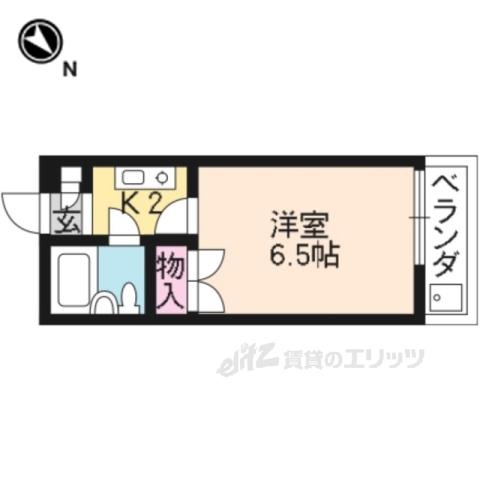 メゾン西野山(1K/1階)の間取り写真