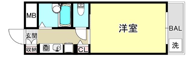 シャルムメゾン本庄(1K/2階)の間取り写真