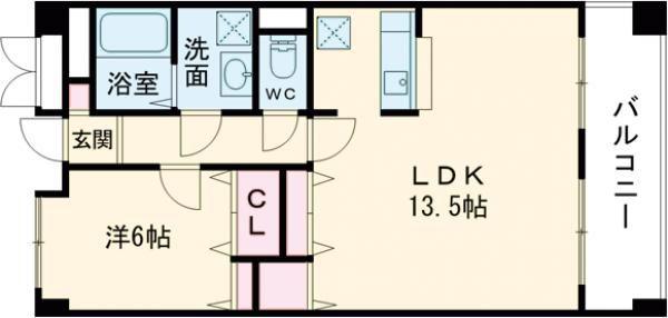 アルゴ天神山(1LDK/4階)の間取り写真