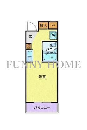 ラポール経堂(ワンルーム/3階)の間取り写真