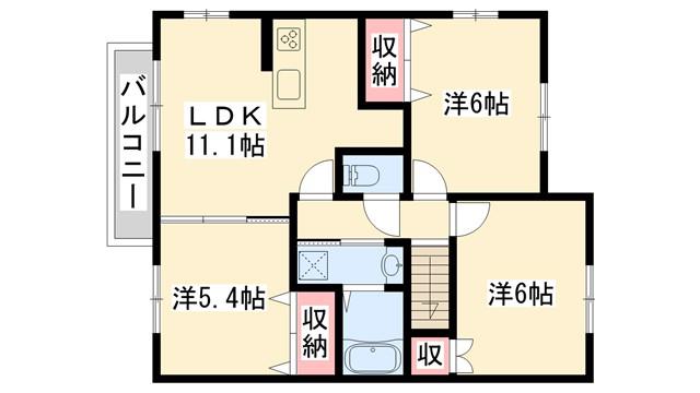 エストレリータ(3LDK/2階)の間取り写真