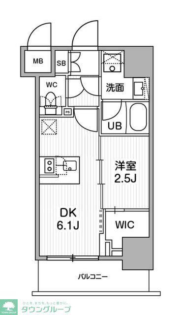 SYFORME木場(1DK/10階)の間取り写真