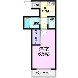 ハーモニアス高蔵寺(1K/2階)の間取り写真