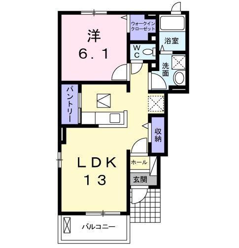 アルヴィータC(1LDK/1階)の間取り写真