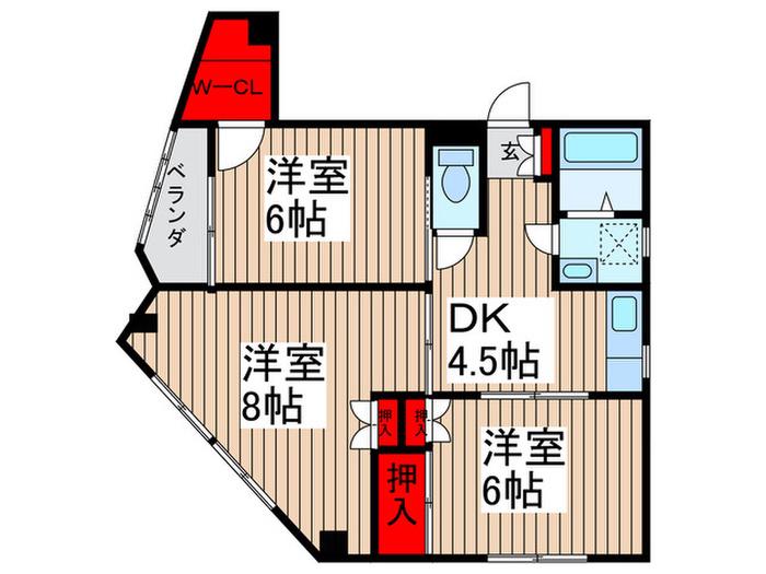 サンシティー5(3DK/3階)の間取り写真