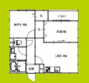 EIJU蒲生4丁目(1SLDK/2階)の間取り写真