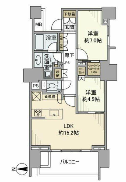 晴海フラッグパークビレッジ(2LDK/6階)の間取り写真