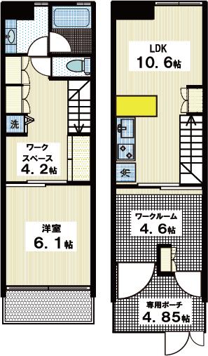 MSGARDEN-エムズガーデン-(1LDK/1階)の間取り写真
