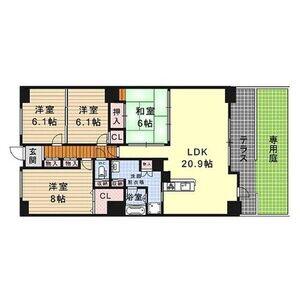 ラドーニ南野風の館(4LDK/1階)の間取り写真