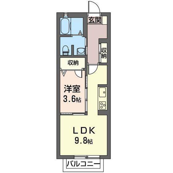 マストライフ高崎中居(ワンルーム/2階)の間取り写真