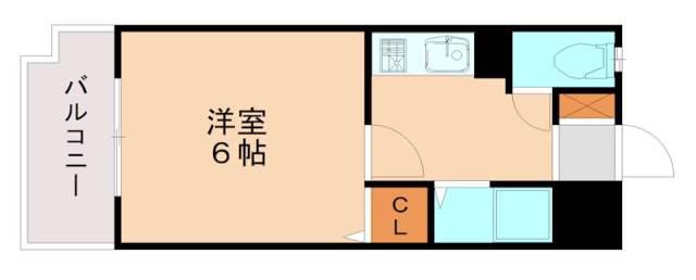 ベルデマール千早(1K/2階)の間取り写真