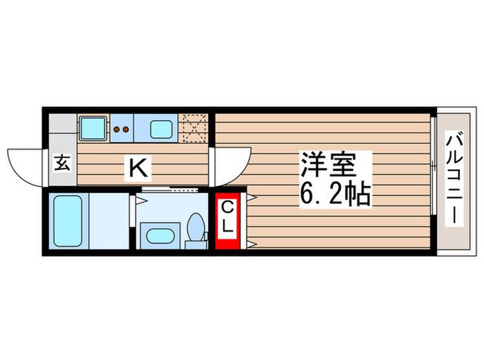 XURAS INICIO(1K/2階)の間取り写真