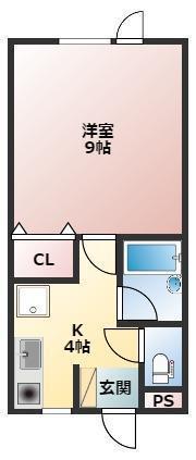 シャルム番町(1K/2階)の間取り写真