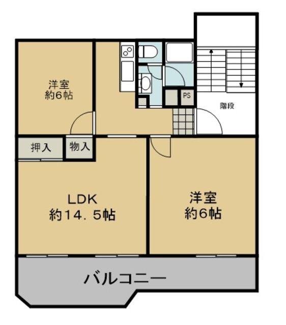 入間ビレッジ5号棟(2LDK/5階)の間取り写真