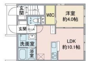 ガーデンテラスアイリス(1LDK/1階)の間取り写真