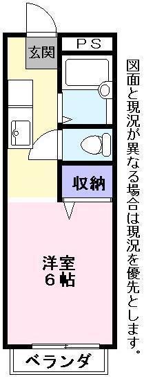 南彦根ハイツA(ワンルーム/1階)の間取り写真
