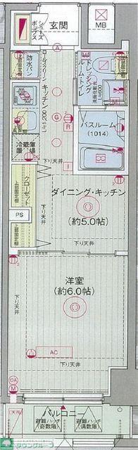エステムプラザ日本橋レジェンド(1DK/4階)の間取り写真