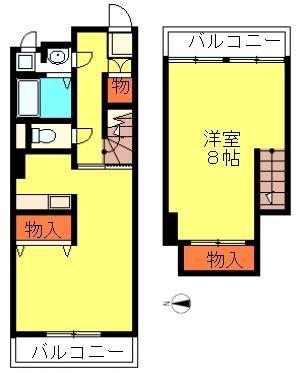 ヴィラ・ウエルス(1LDK/3階)の間取り写真