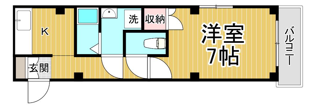 メゾン ドゥ プランタン塚口(1K/3階)の間取り写真