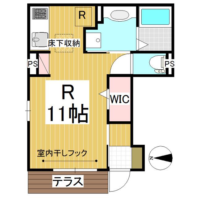 グレイスドミール(ワンルーム/1階)の間取り写真