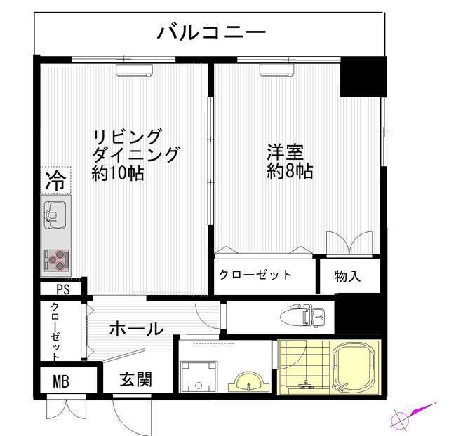 ENSKY-A(1LDK/3階)の間取り写真