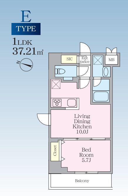 S-RESIDENCE板橋大山CLAIR(1LDK/2階)の間取り写真