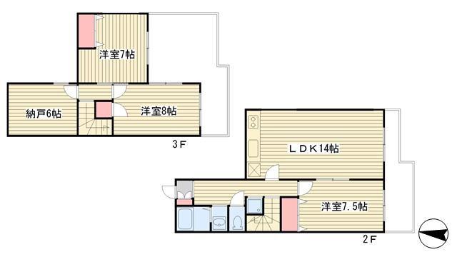 ロイヤルメゾン南町田I(3SLDK/2階)の間取り写真